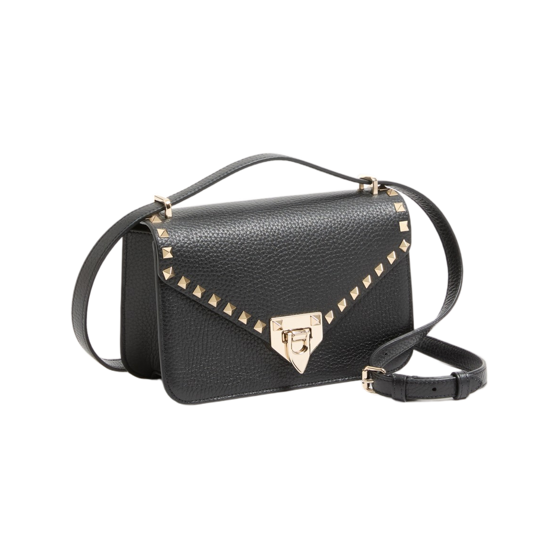 발렌티노 가라바니 락스터드 스몰 숄더백 그레이니 카프스킨 블랙(Valentino Garavani Rockstud Small Shoulder Bag in Grainy Calfskin Black) - 2