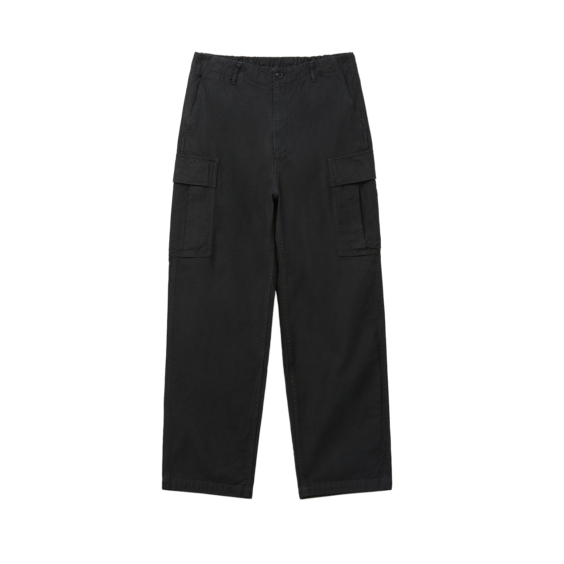 시리즈 사주 드 크레 백 새틴 M-51 스타일 와이드 테이퍼드 팬츠 블랙(Series Sage De Cret Back Satin M-51 Style Wide Tapered Pants Black) - 1