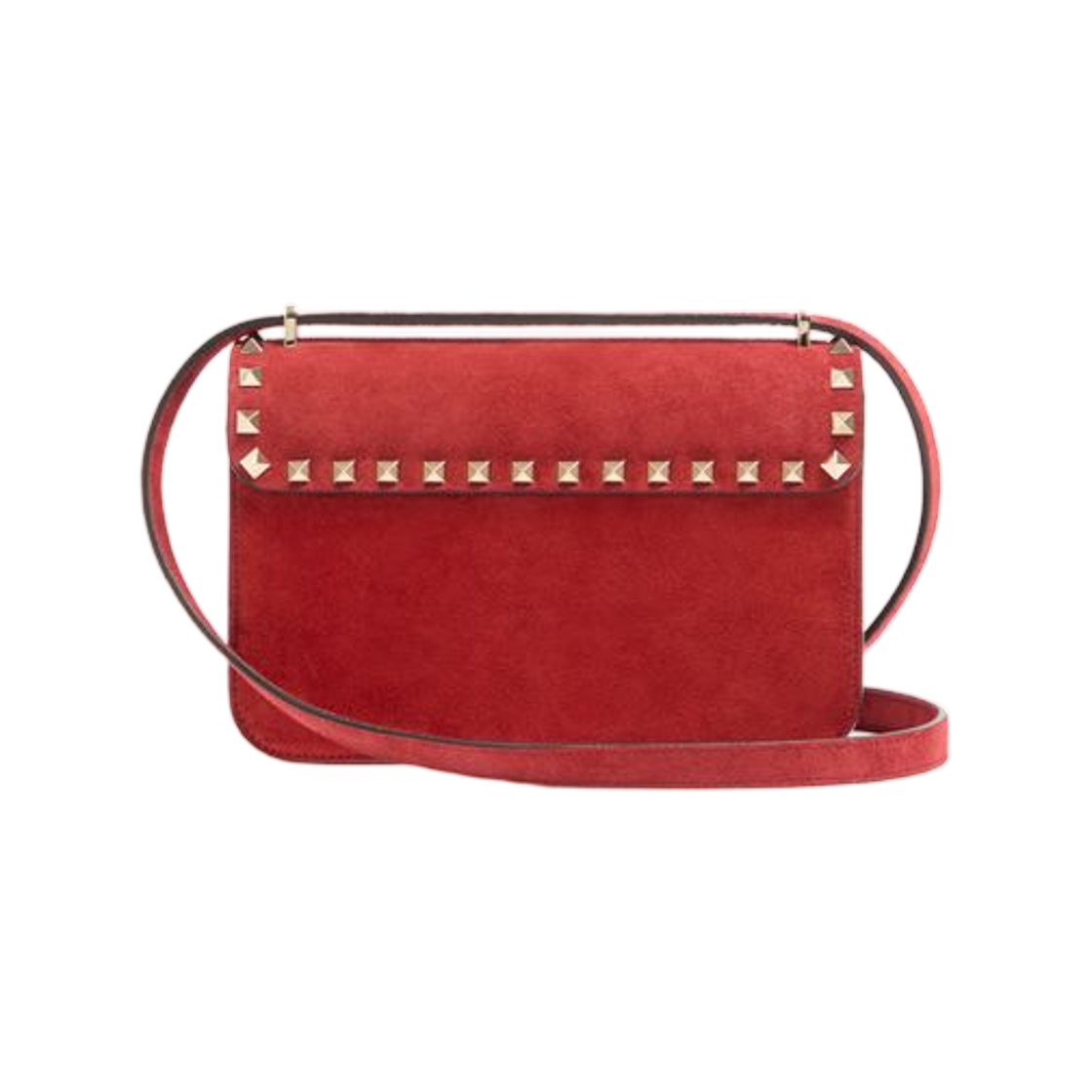 발렌티노 가라바니 락스터드 스몰 숄더백 스웨이드 레드(Valentino Garavani Rockstud Small Shoulder Bag in Suede Red) - 3