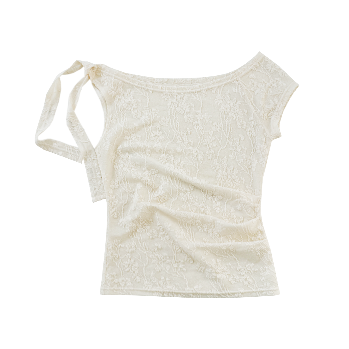 루바티 아멜리아 리본 오프 숄더 슬리브리스 티셔츠 크림(Rubati Amelia Ribbon Off Shoulder Sleeveless Top Cream)