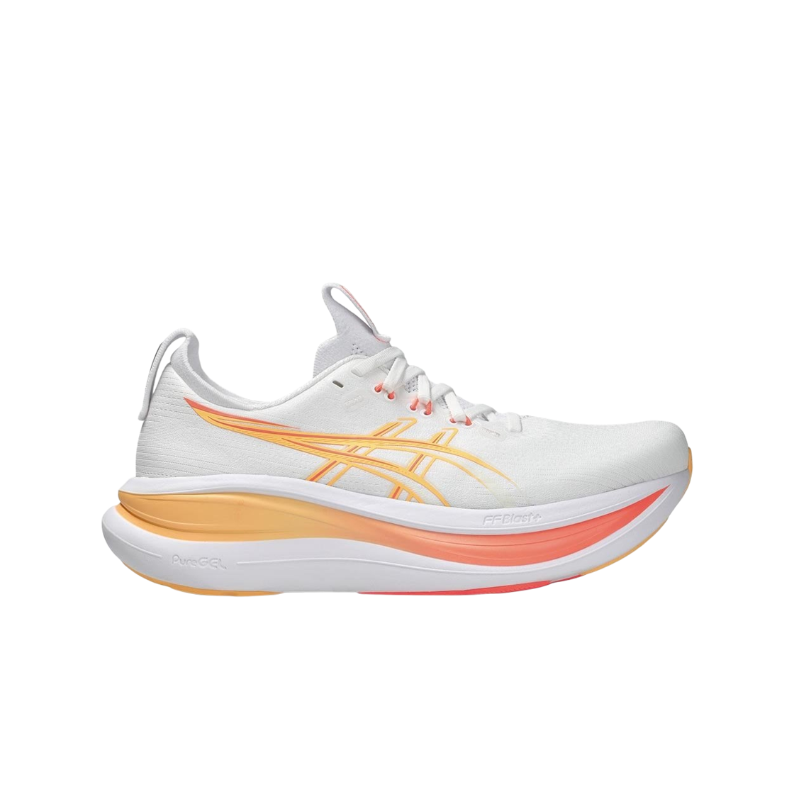 1012B899-102 (W) Asics Gel-Nimbus 28 White Sun Coral - B Standard