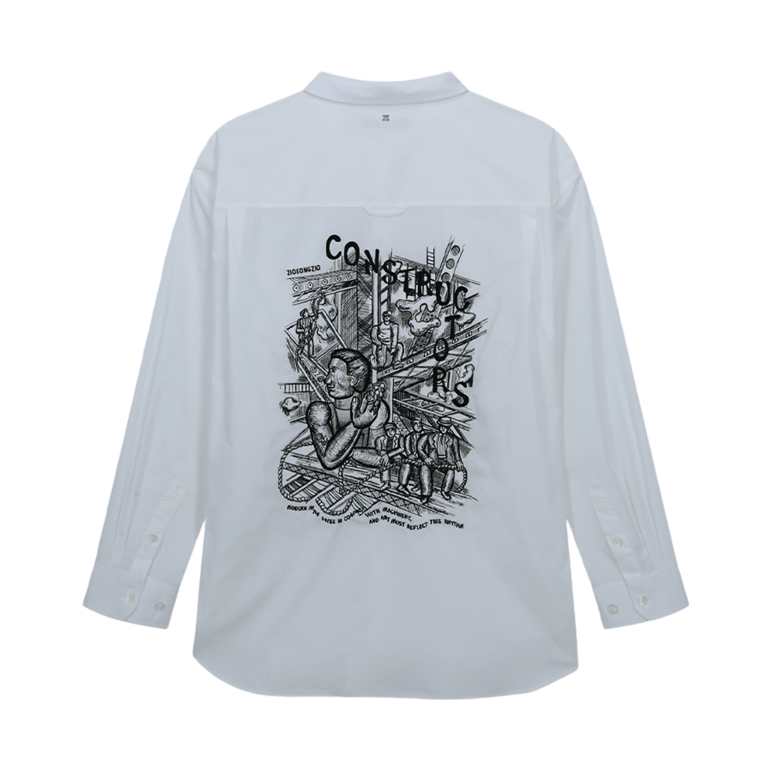 지오송지오 컨스트럭터 아트워크 셔츠 화이트 ZI5SH521WH(ZIOSONGZIO Constructor Artwork Shirt White)
