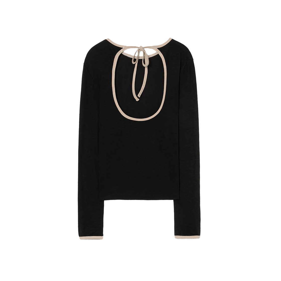 시메트릭 퍼센트 백 컷 링거 롱 슬리브 블랙(symmetric percent Back-Cut Ringer Long Sleeve Black) - 2