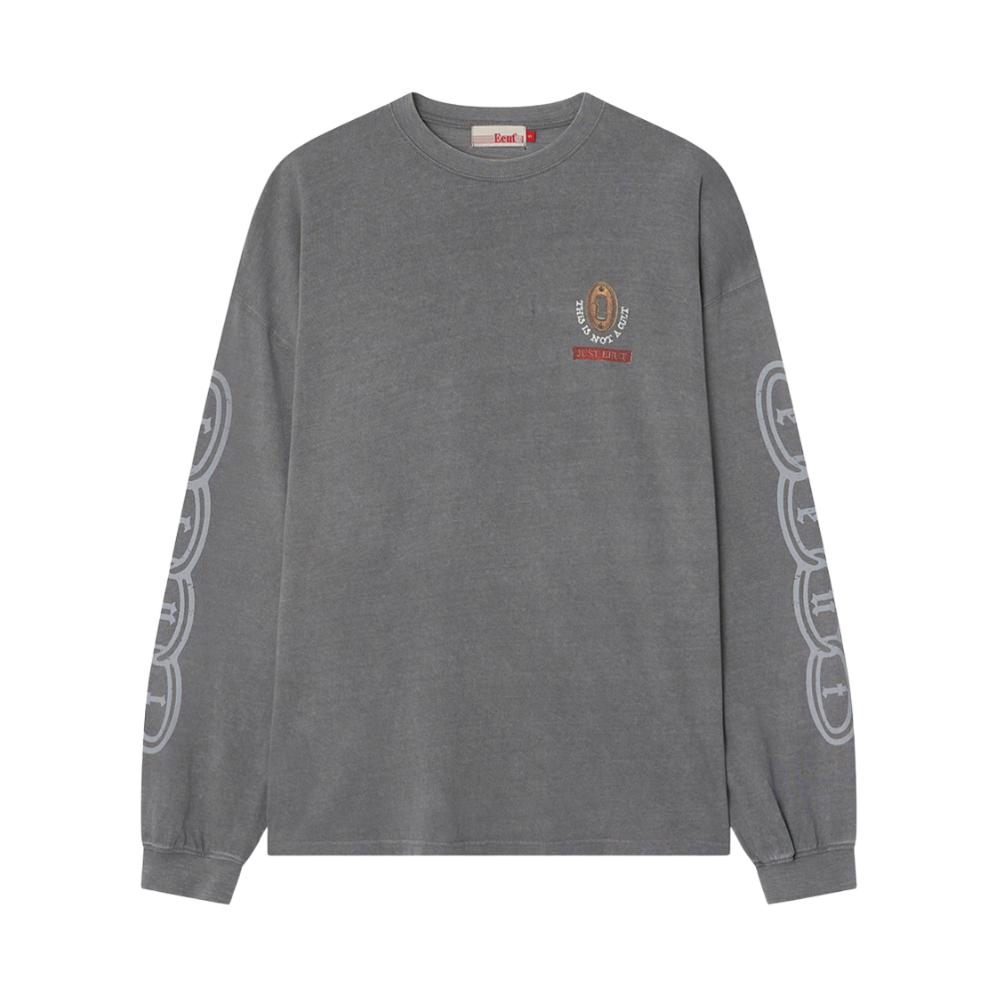 EEA3TS01CH EEUT Just EEUT Washed Long Sleeve Charcoal