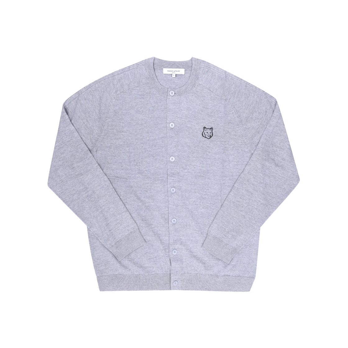 QM00500KT1181 H150 [20% 쿠폰] Maison Kitsune Fox Head Fine Merino Cardigan Grey Melange