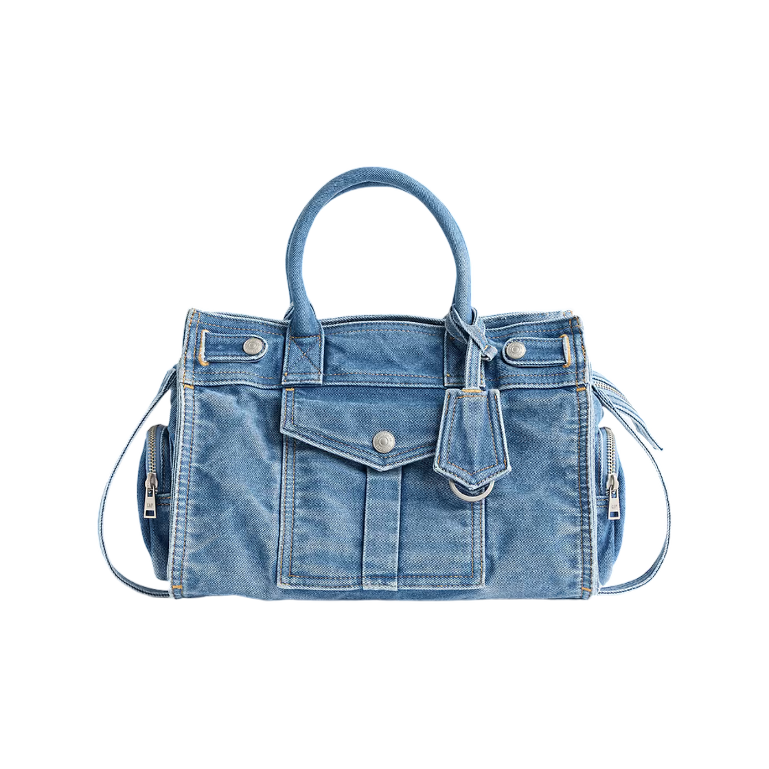 갭 데님 파이브 포켓 사첼 미디움 워시(Gap Denim Five Pocket Satchel Medium Wash)