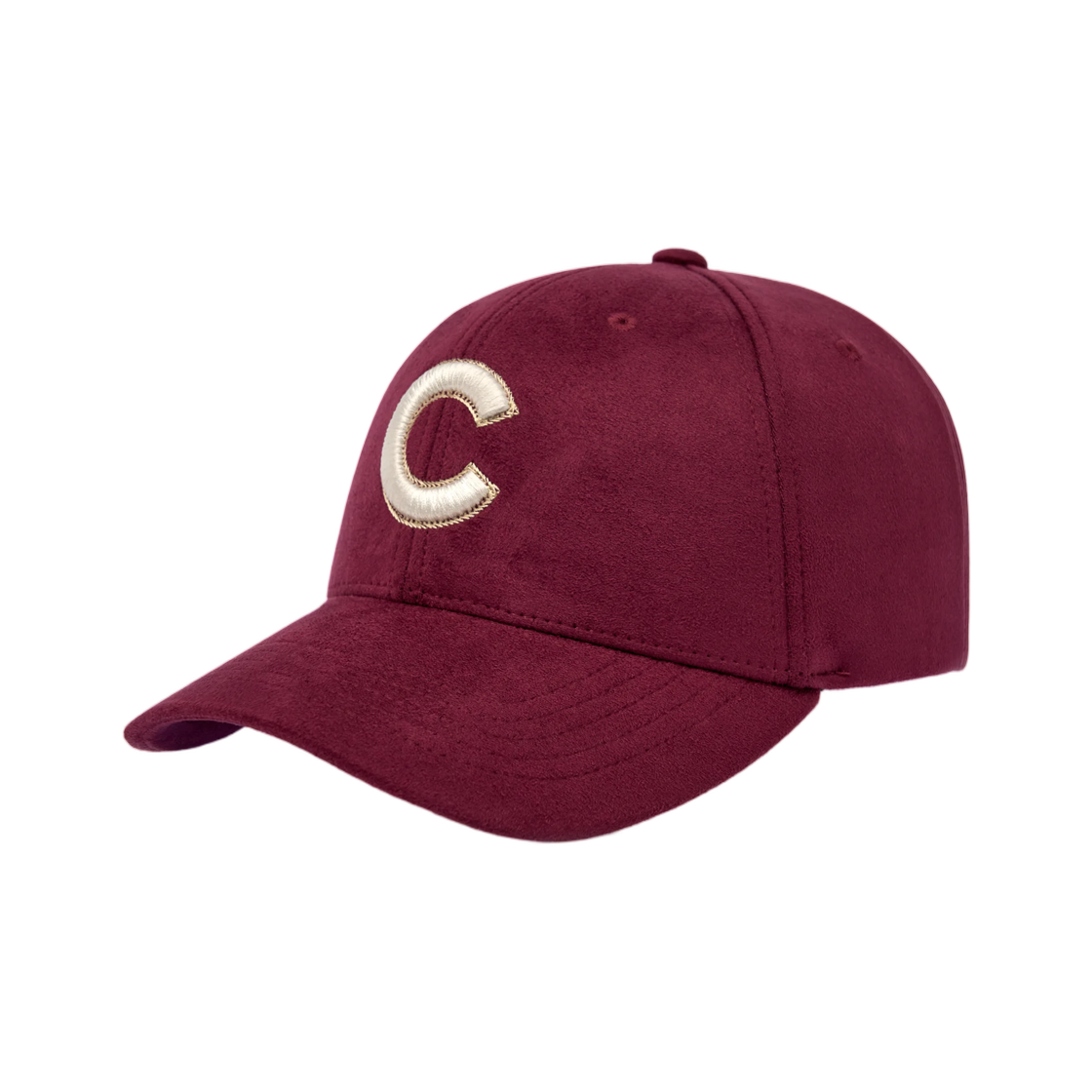 3ACPB2766-02BDL MLB Basic Color Suede Structured Ball Cap Chicago Cubs Wine