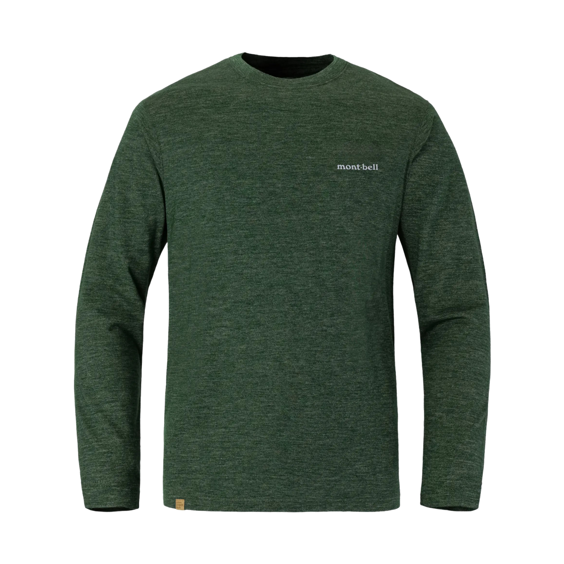 1114606 Montbell Merino Wool Plus Light Long Sleeve T-Shirt Dark Green