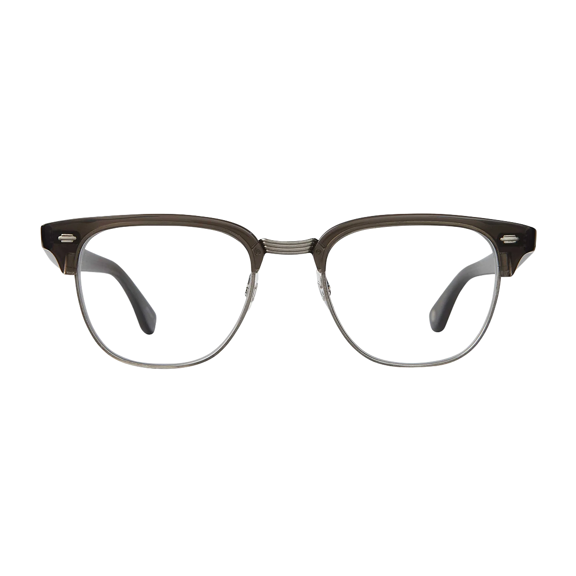 Garrett Leight Elkgrove Black Glass-Brushe Garrett Leight Elkgrove Black Glass-Brushed Silver
