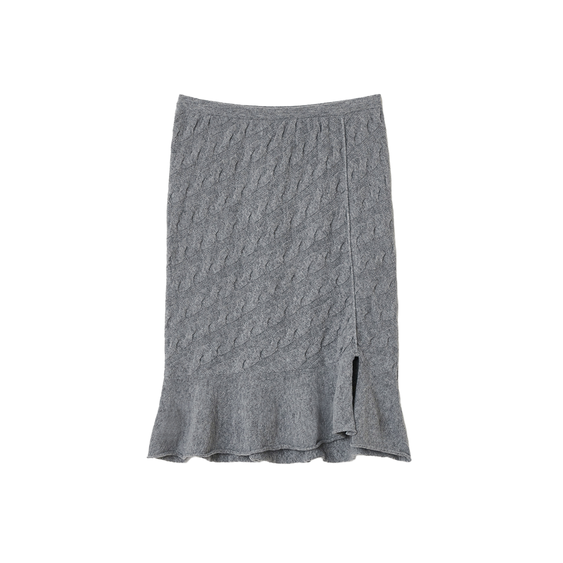 SW2E4SK02GY symmetric percent Cable Knit Skirt Grey