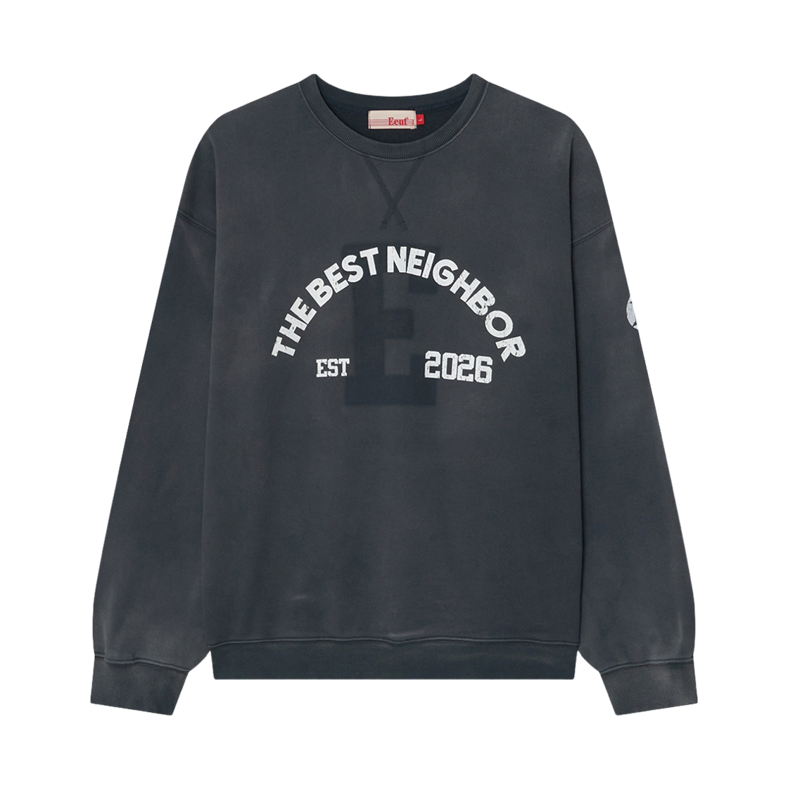 EEA3SW02CH EEUT E Fade Washed Sweatshirt Charcoal