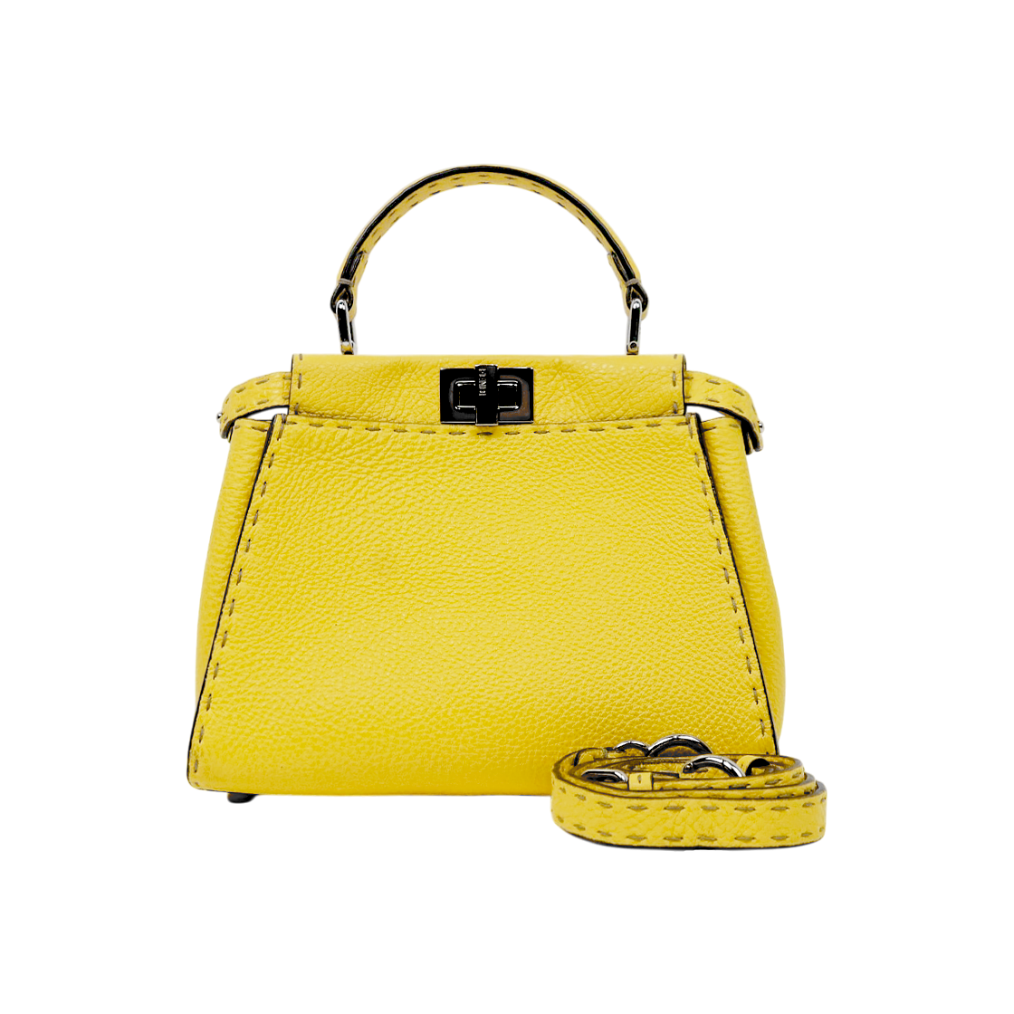 IT34OPB2IAVJ Fendi Yellow Small Selleria Peekaboo