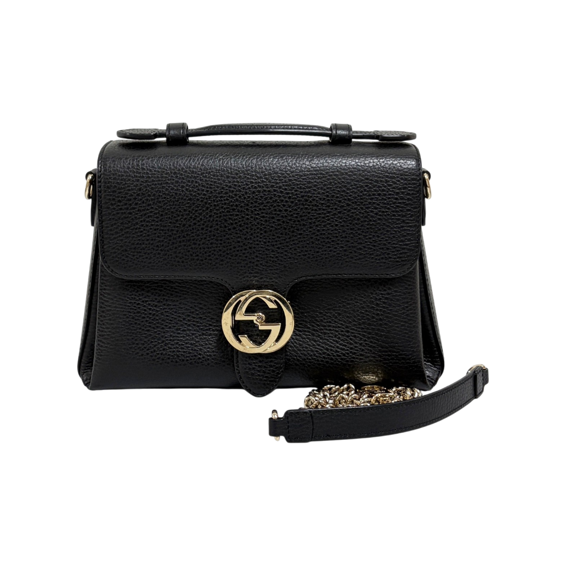 IT8OANFUJPE6 Gucci Interlocking Top Handle Tote Bag Black