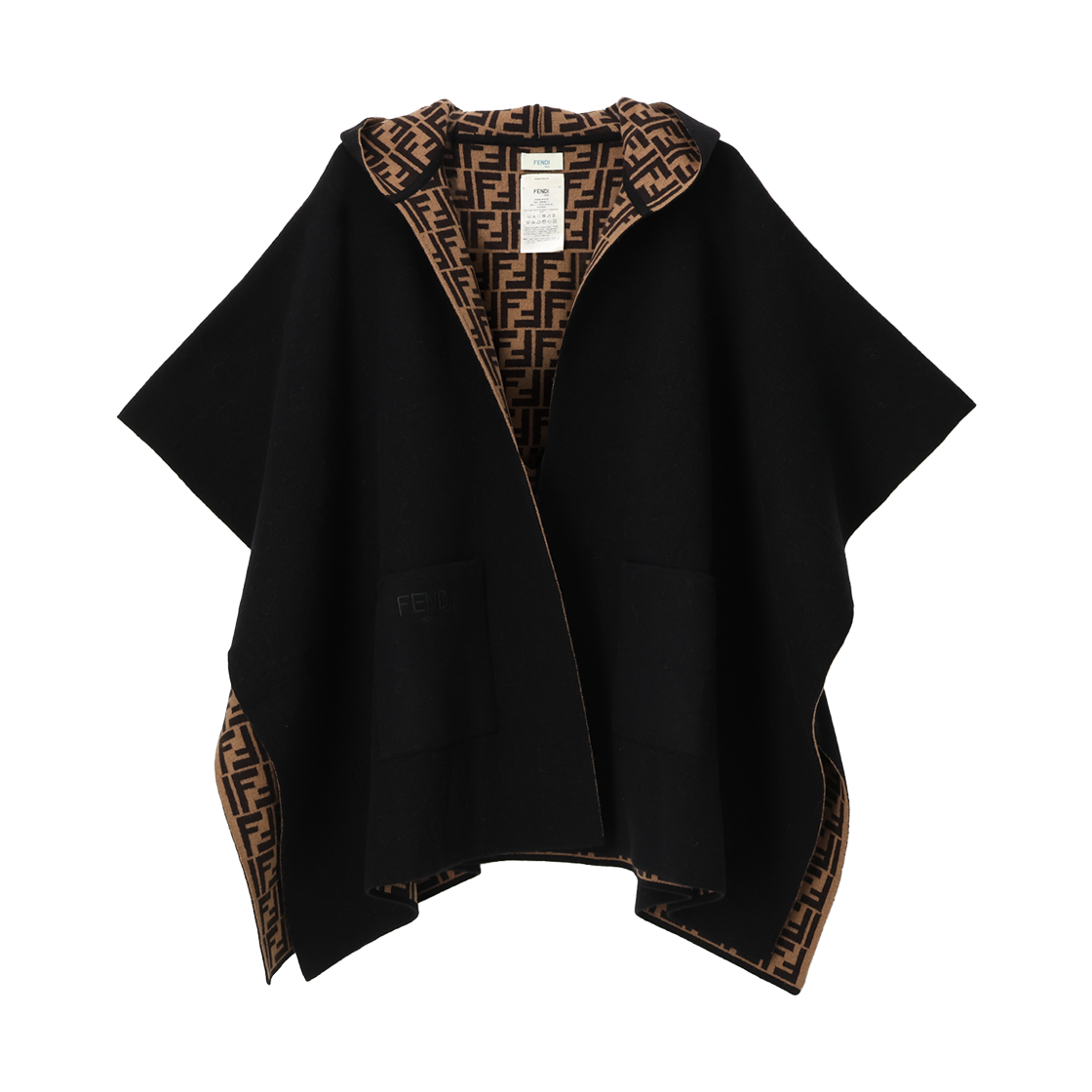 JFQ056 AKLS F1M0T [20% 쿠폰] (Kids) Fendi Logo Reversible Cape Black