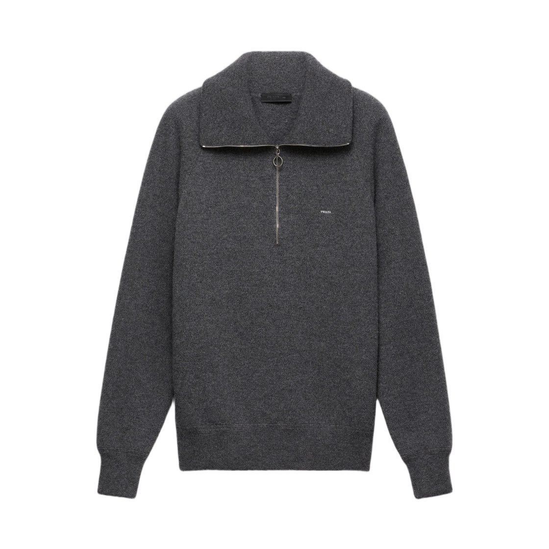프라다 울 앤 캐시미어 폴로 스웨터 슬레이트 그레이(Prada Wool and Cashmere Polo Sweater Slate Gray)