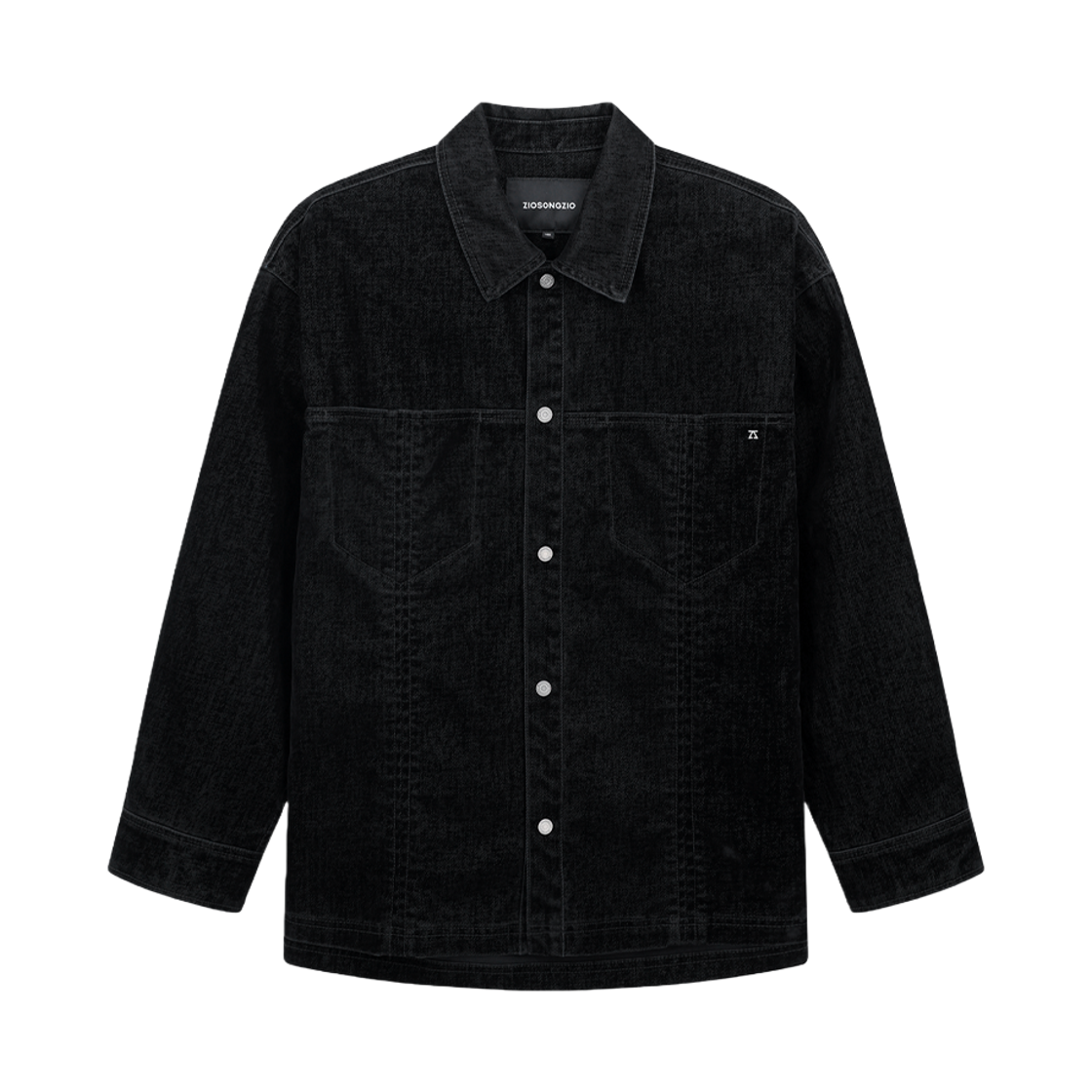 지오송지오 벨벳 데님 셔츠 블랙 ZI5SH552BK(ZIOSONGZIO Velvet Denim Shirt Black)
