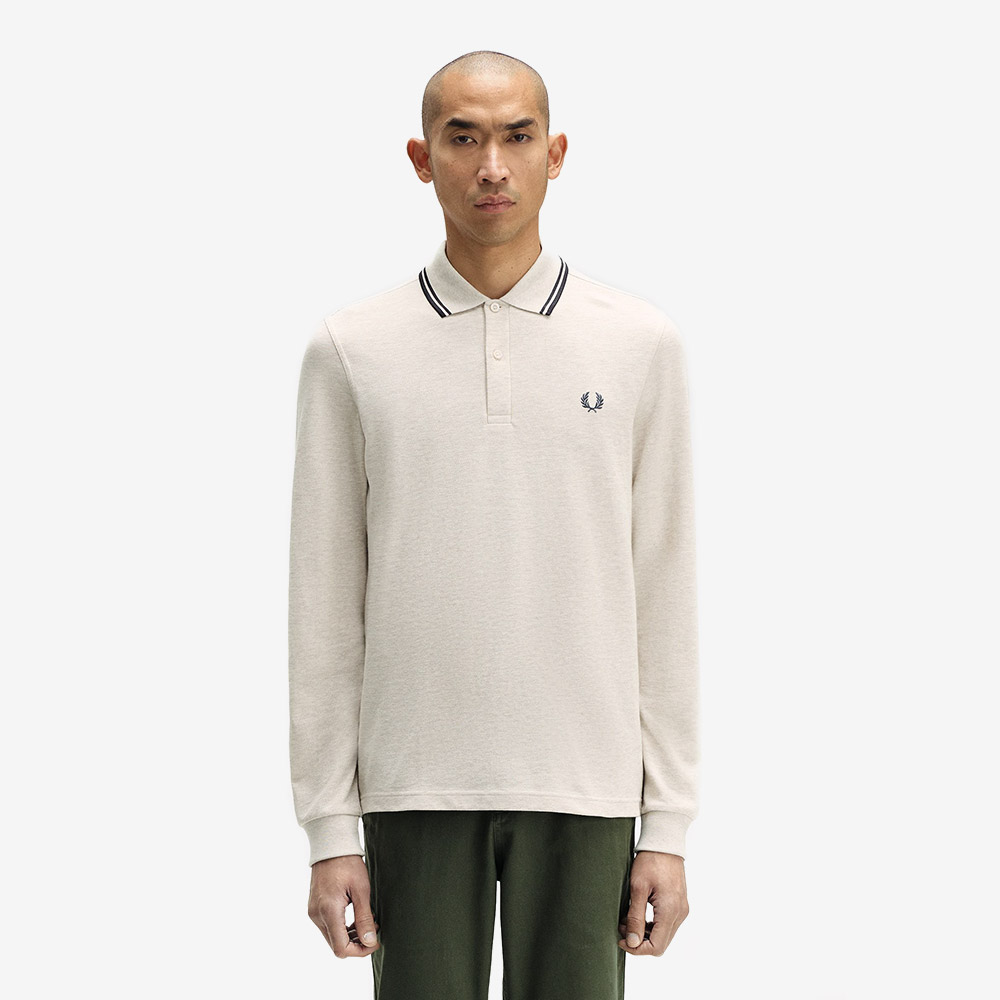 프레드페리 M3636 롱 슬리브 트윈 팁 프레드페리 셔츠 포리지말(Fred Perry M3636 L/S Twin Tipped FP Shirt Porridge Marl Anchor Grey) - 3