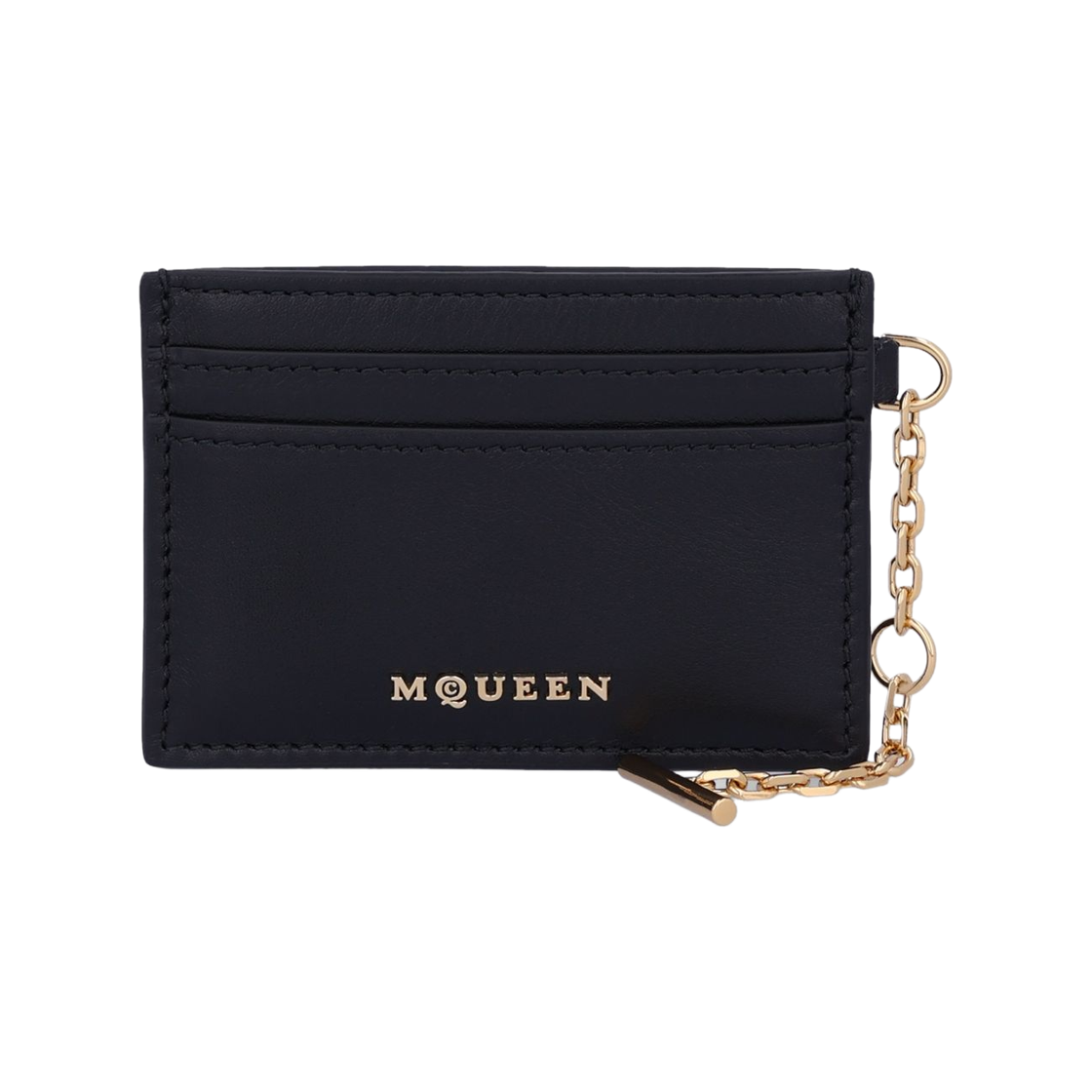 알렉산더 맥퀸 골드 슬링 카드 홀더 블랙(Alexander McQueen Gold Sling Card Holder Black)