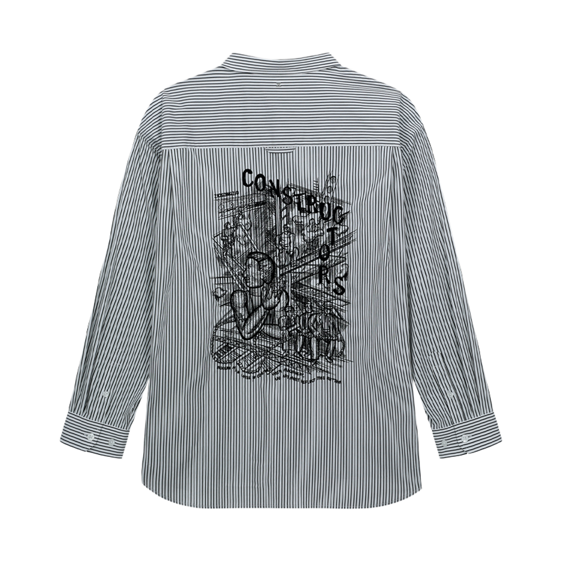 지오송지오 컨스트럭터 아트워크 스트라이프 셔츠 블랙 ZI5SH523BK(ZIOSONGZIO Constructor Artwork Stripe Shirt Black)