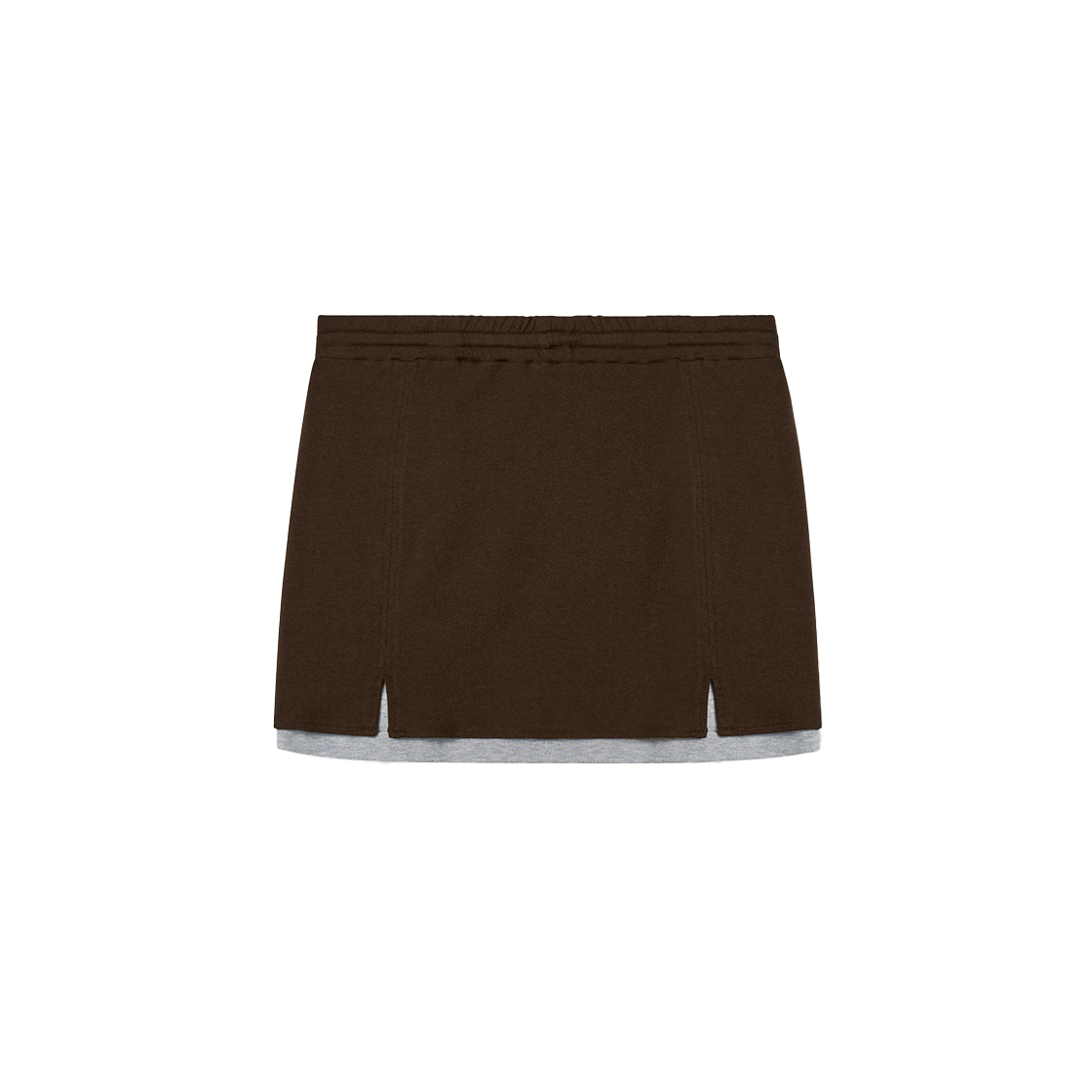 시메트릭 퍼센트 니트라이크 레이어드 미니 스커트 브라운(symmetric percent Knitlike Layered Mini Skirt Brown) - 2