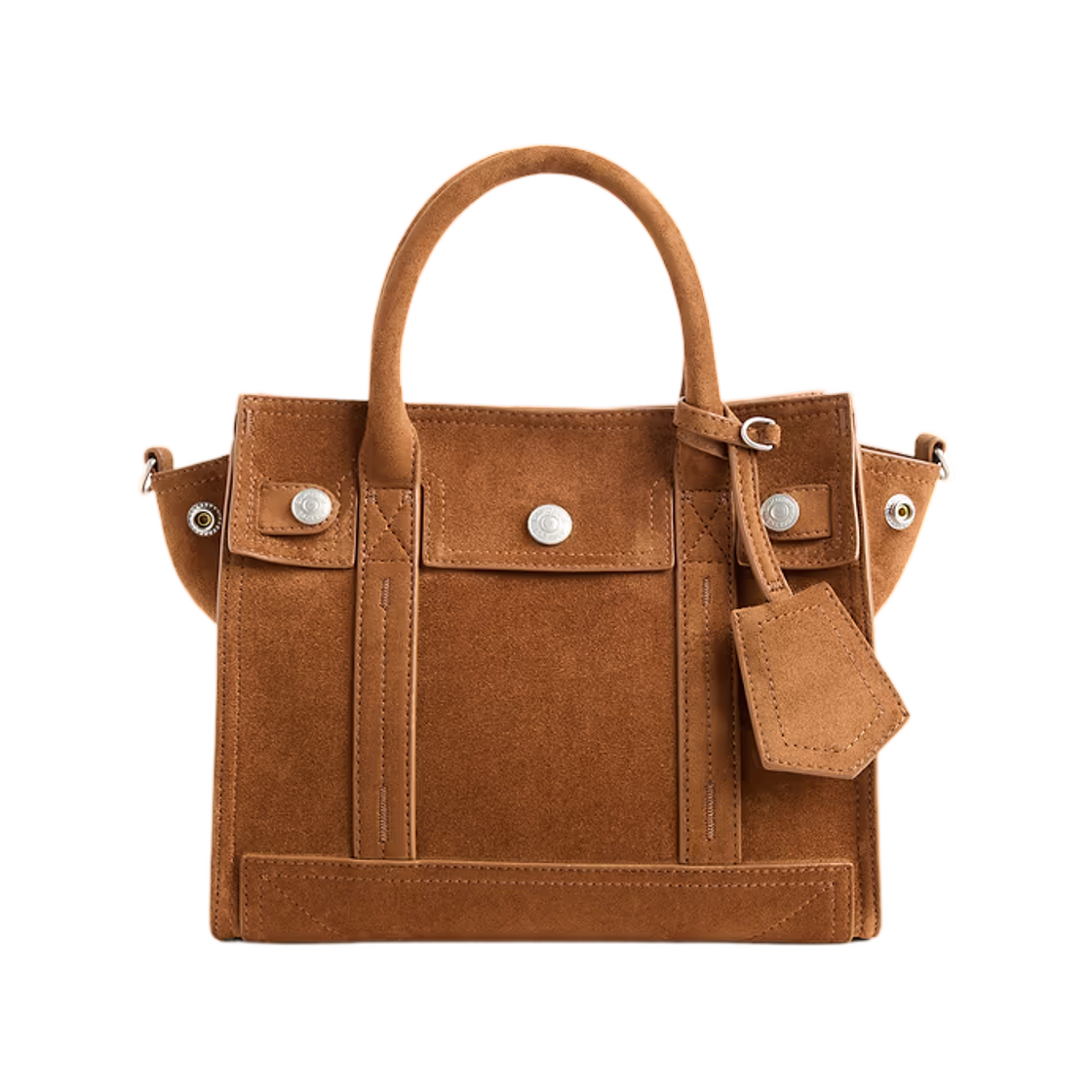 갭 스몰 비건 스웨이드 파이브 포켓 토트 팔로미노 브라운(Gap Small Vegan Suede Five Pocket Tote Palomino Brown)