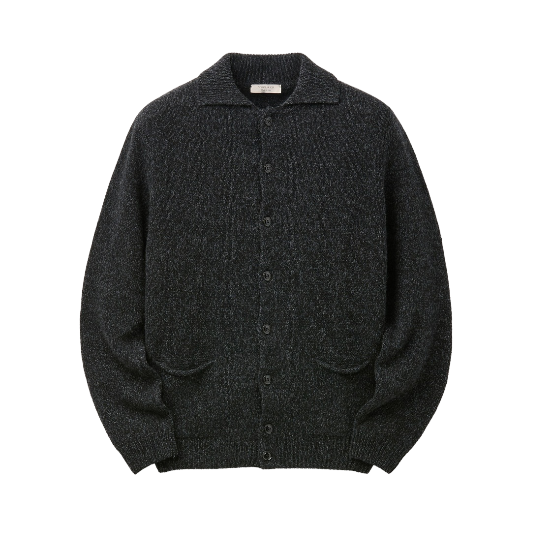 SOWAW26201BKX Series Wool And Co Lambswool Polo Cardigan Black