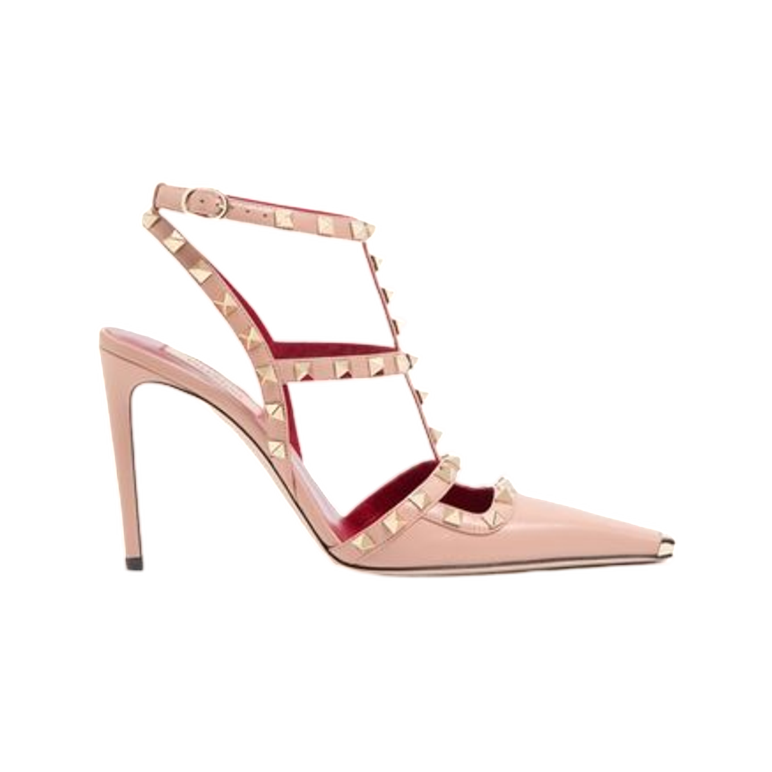WS0PV4WZDBNW (W) Valentino Rockstud Kidskin Pumps 100mm Light Phard