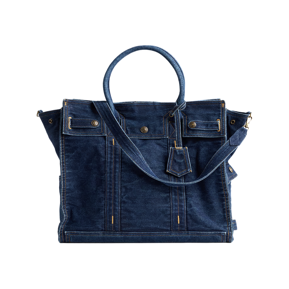 갭 라지 데님 파이브 포켓 토트 다크 워시(Gap Large Denim Five Pocket Tote Dark Wash) - 1