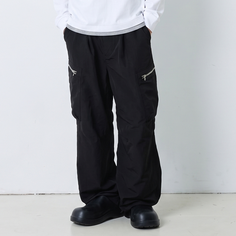 니티드 테크 지퍼 카고 팬츠 블랙(Knitted Tech Zipper Cargo Pants Black) - 2