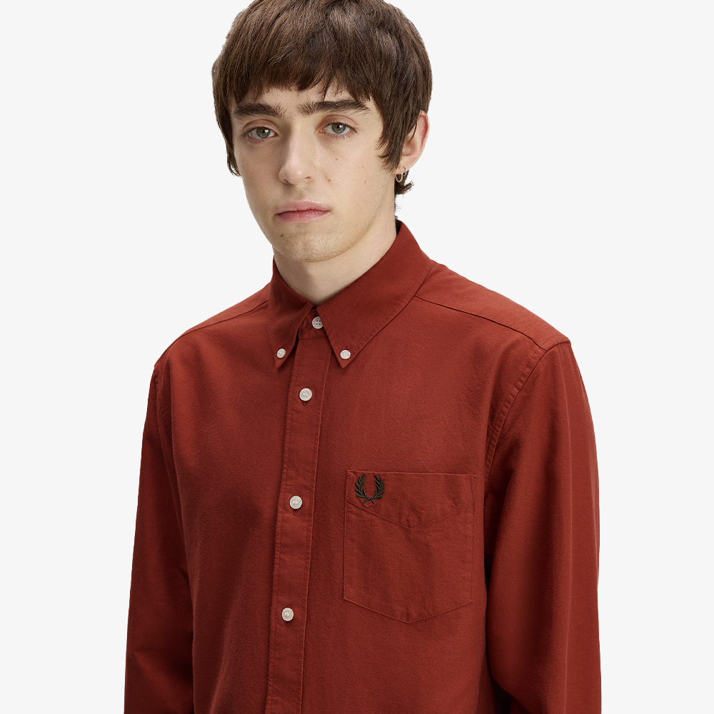 프레드페리 롱 슬리브 옥스포드 셔츠 브랜디(Fred Perry L S Oxford Shirt Brandy) - 5