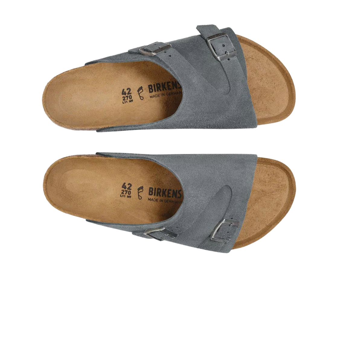 버켄스탁 취리히 스웨이드 레더 바살트 그레이 - 내로우(Birkenstock Zurich Suede Leather Basalt Gray - Narrow) - 2