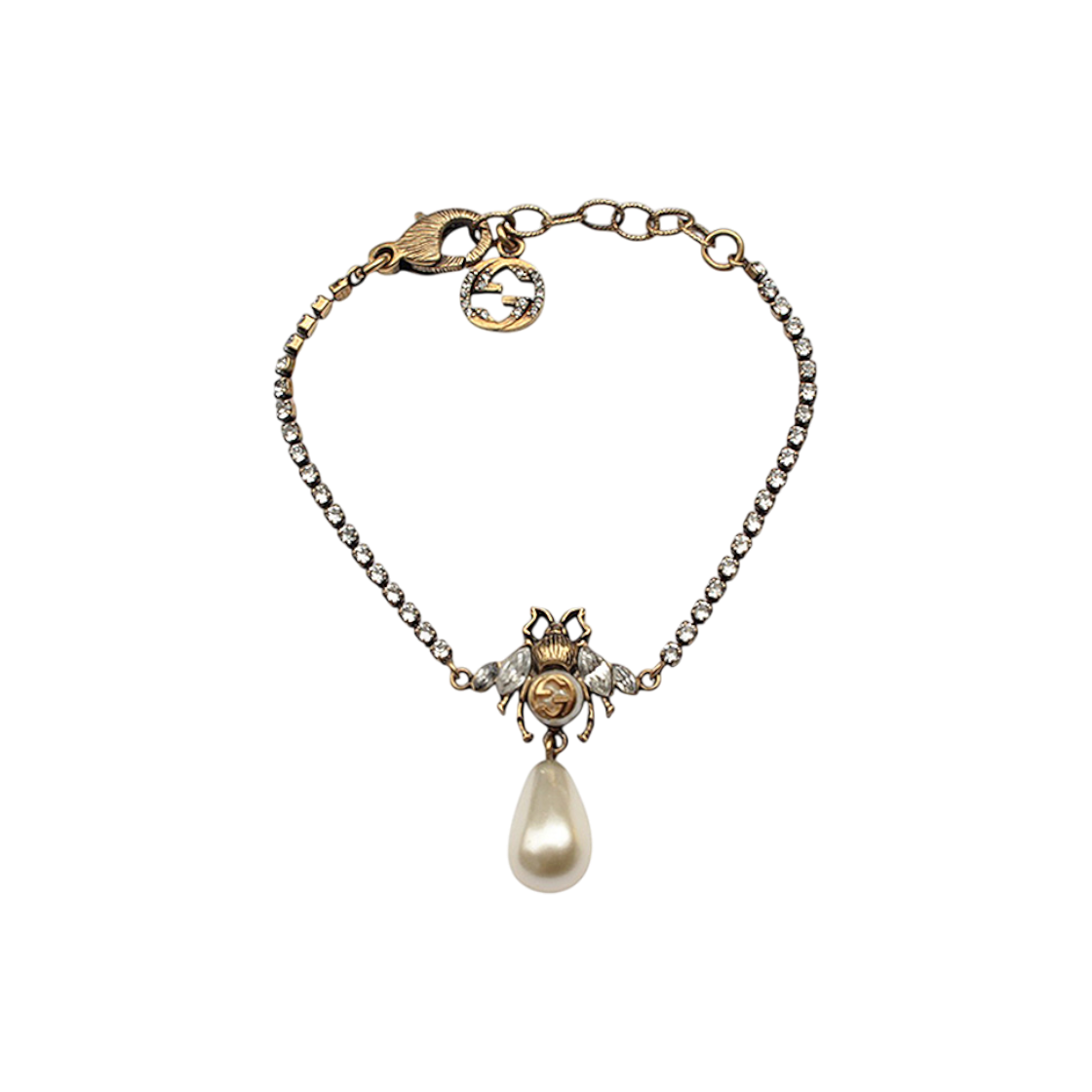 ITTF4VLBUWAW Gucci Pearl Bee Strass Bracelet