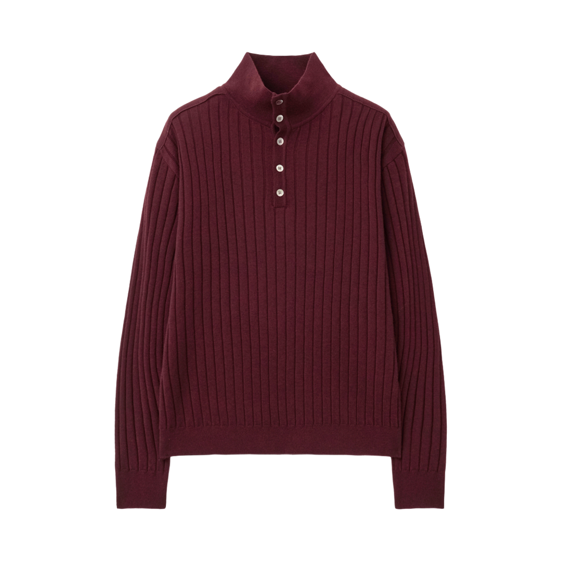 알렌느 리브드 하이넥 니트 버건디(Haleine Ribbed High Neck Knit Burgundy (Xt308)) - 1