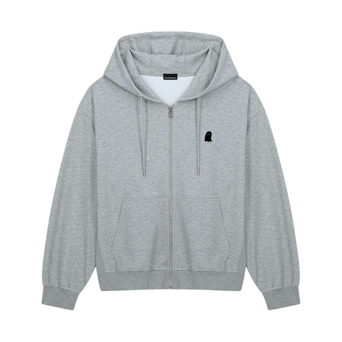 지오송지오 셈블런스 슬로건 후드집업 멜란지그레이 ZI5TS802MG(ZIOSONGZIO SEMBLANCE Slogan Hood Zip Up Melange Grey) - 1
