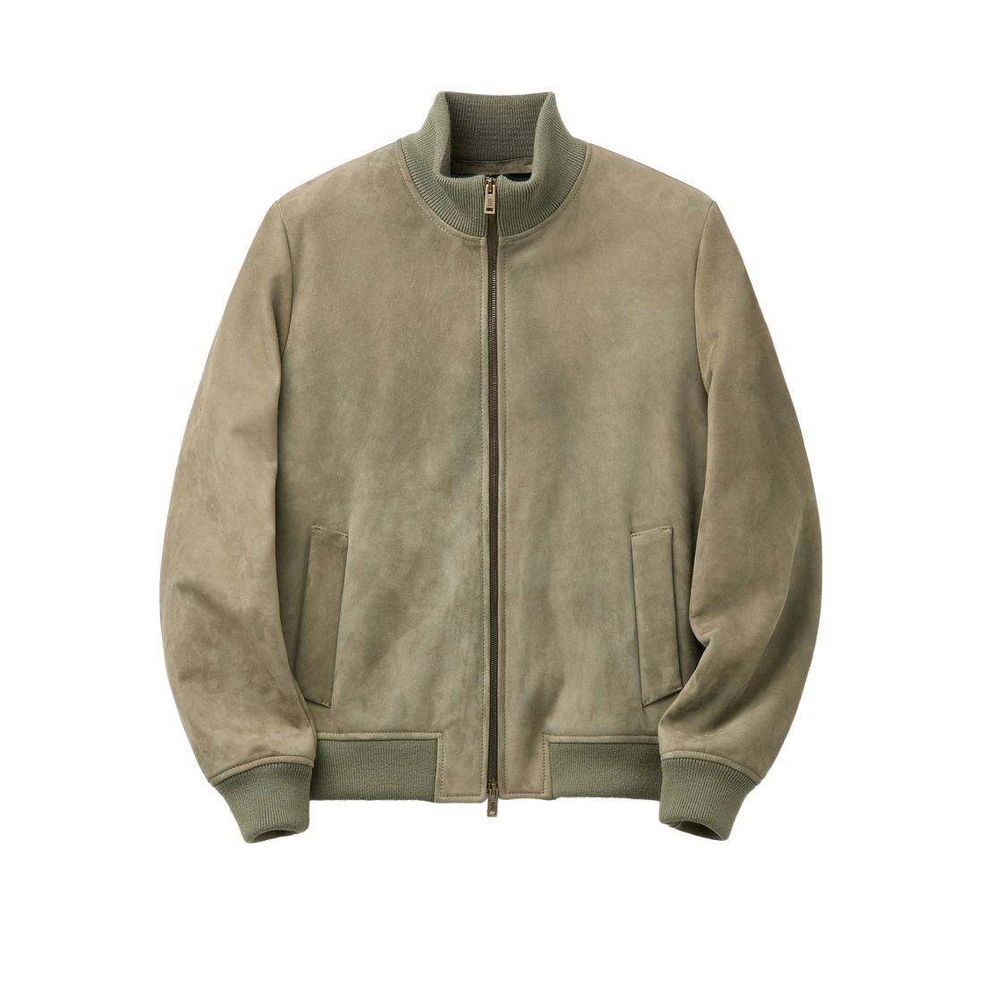 시리즈 살바토레 산토로 집업 스웨이드 레더 봄버 카키(Series Salvatore Santoro Zip-Up Suede Leather Bomber Khaki)