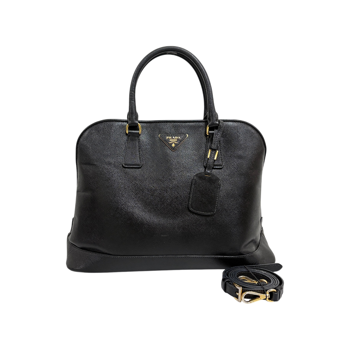 ITQFSCV2AGFP Prada Saffiano Lux Shoulder Bag Black
