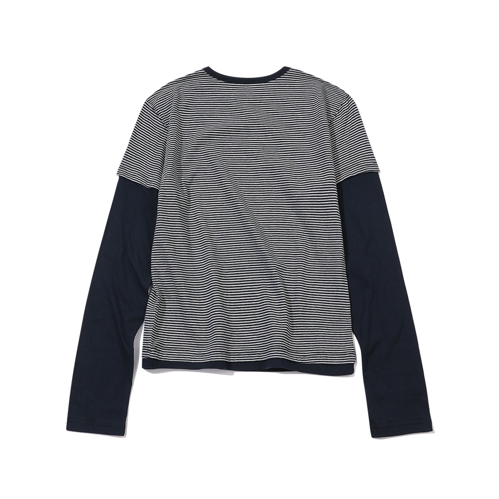 메인부스 레이어드 보더 티셔츠 네이비(MAINBOOTH Layered Border T-Shirt Navy) - 2