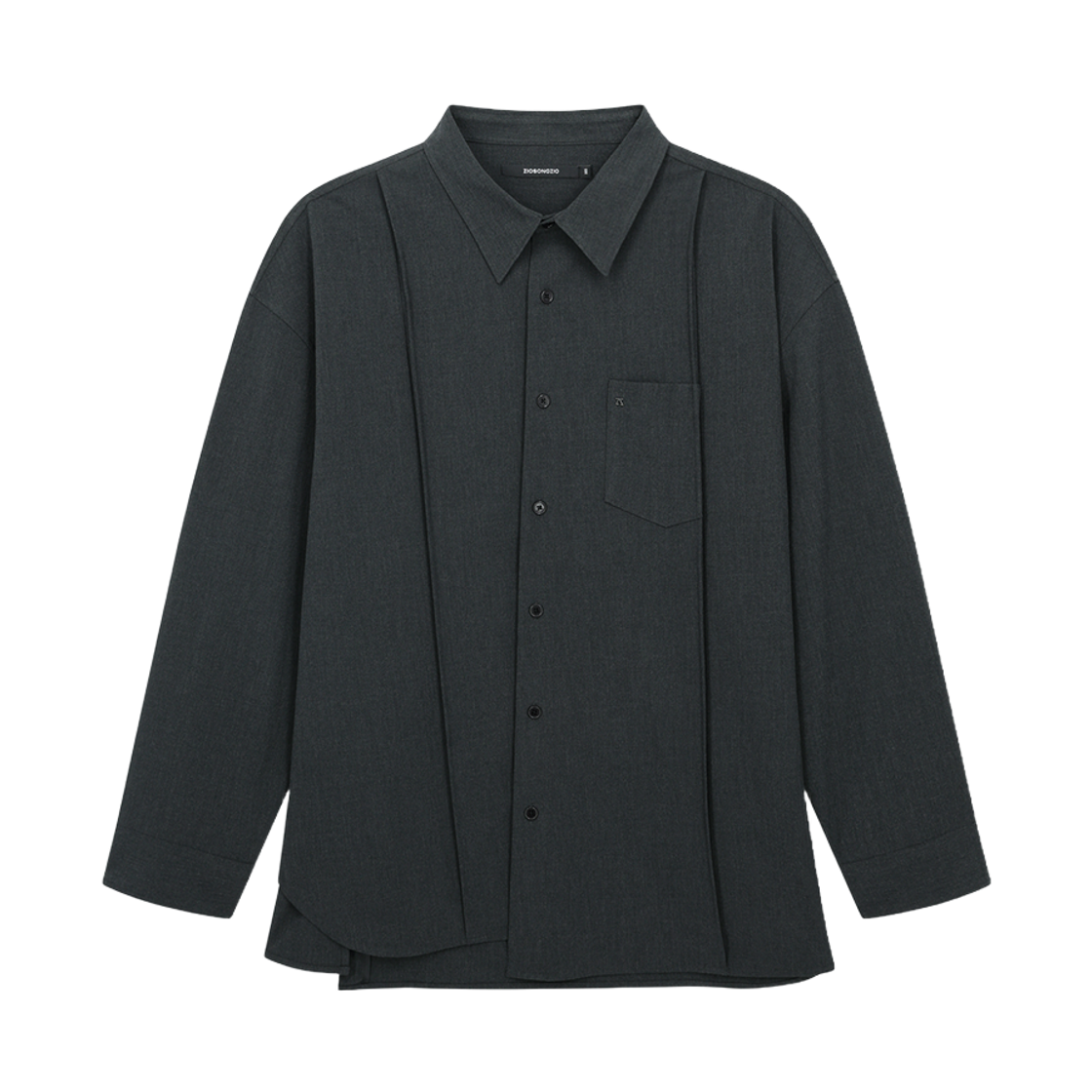 지오송지오 어시메트릭 셔츠 차콜 ZI5SH513CH(ZIOSONGZIO Asymmetric Shirt Charcoal)