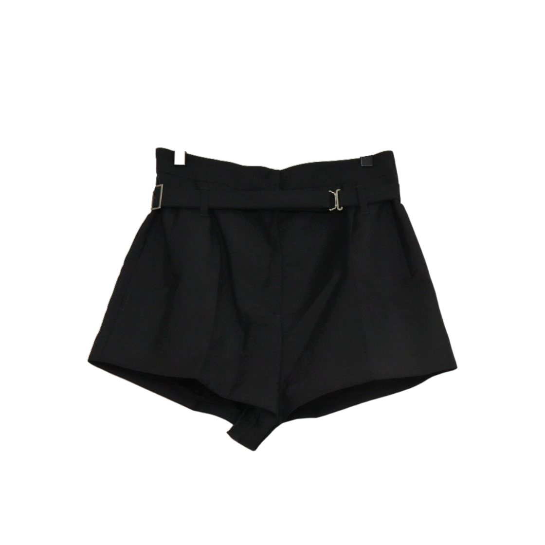 ITHKRLJJ7INP Prada Black Kid Mohair Belted Women Shorts