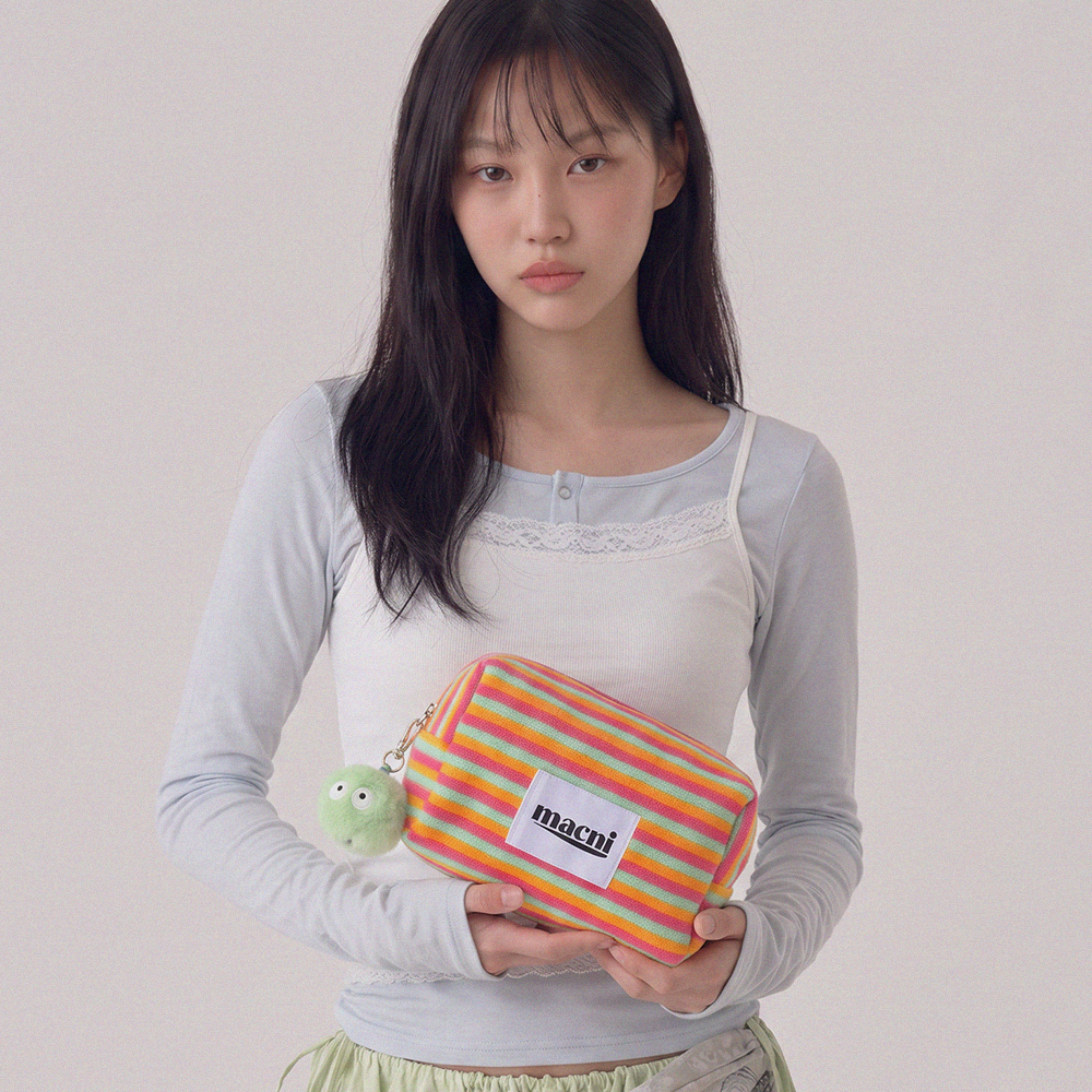 마크니 네모 브레드 파우치 스트라이프 핑크(MACNI Nemo Bread Pouch Stripe Pink) - 3