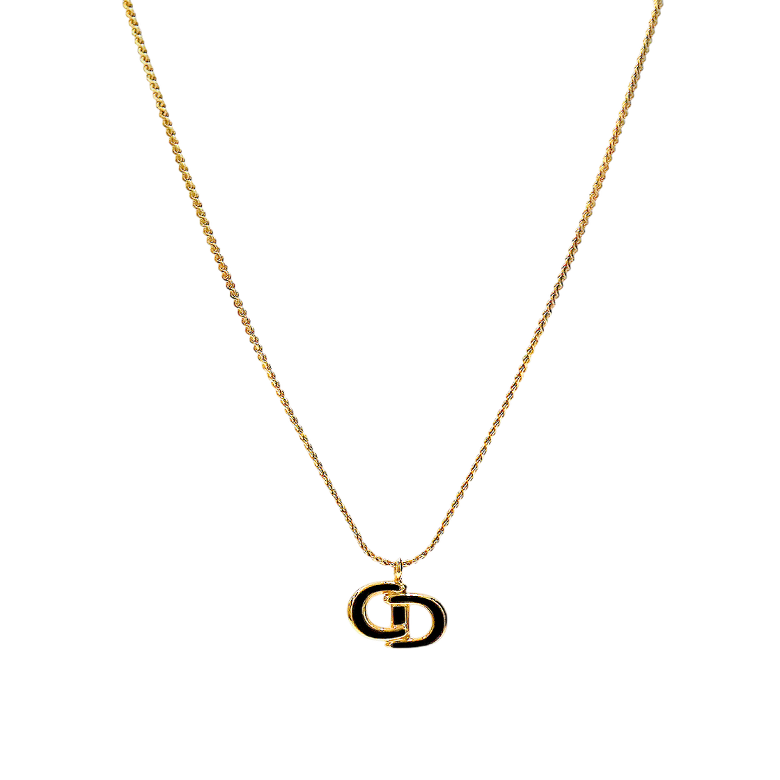 ITSIFPE3IUCT Dior Black CD Gold Necklace