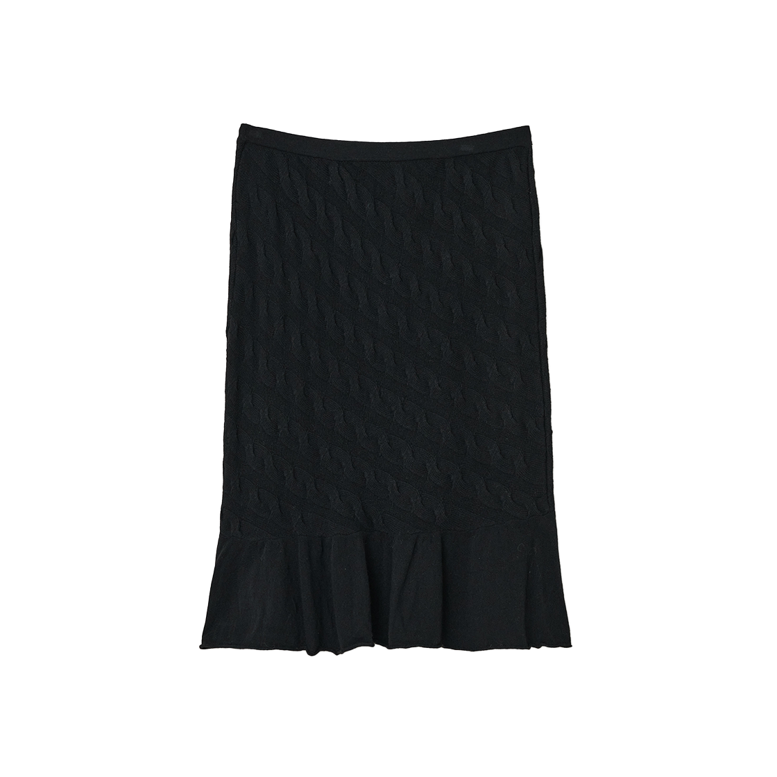 시메트릭 퍼센트 케이블 니트 스커트 블랙(symmetric percent Cable Knit Skirt Black) - 2