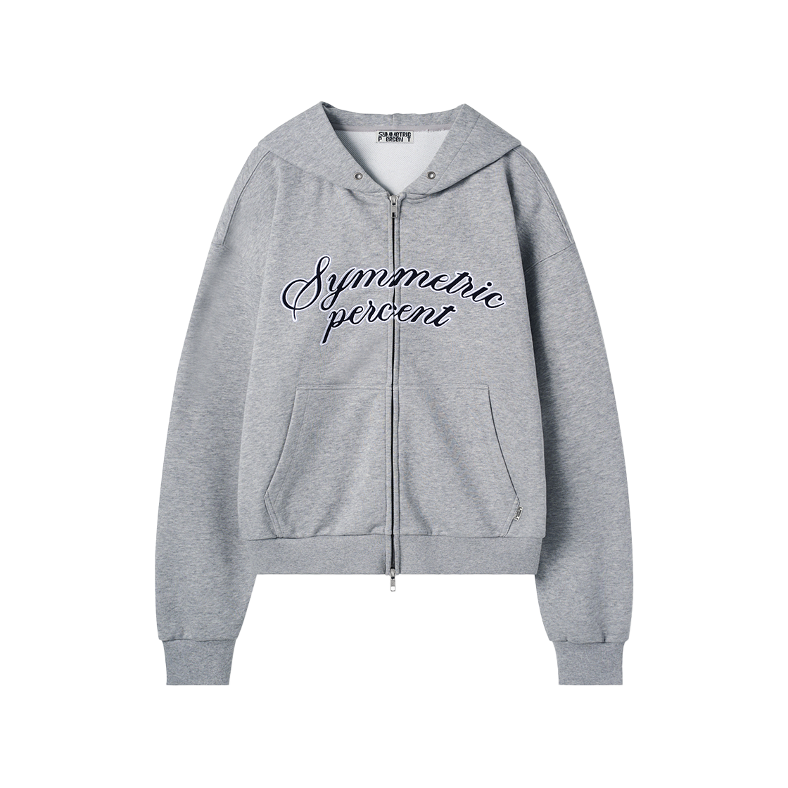 SW2F2JP01MG symmetric percent Logo Zip-up Hoodie Melange Grey