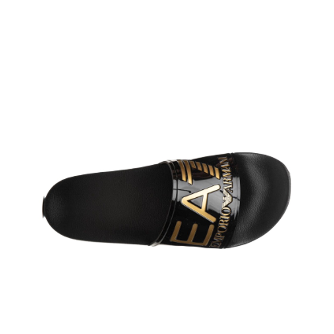 엠포리오 아르마니 EA7 로고 프린트 러버 슬라이드 블랙(Emporio Armani EA7 Rubber Slides with Logo Print Black) - 2