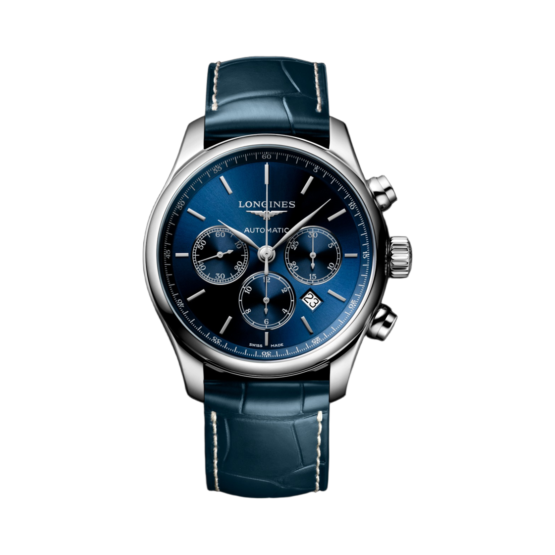 L2-859-4-92-0 Longines Master Collection Chronograph Automatic 44mm Stainless Steel Sunray Blue