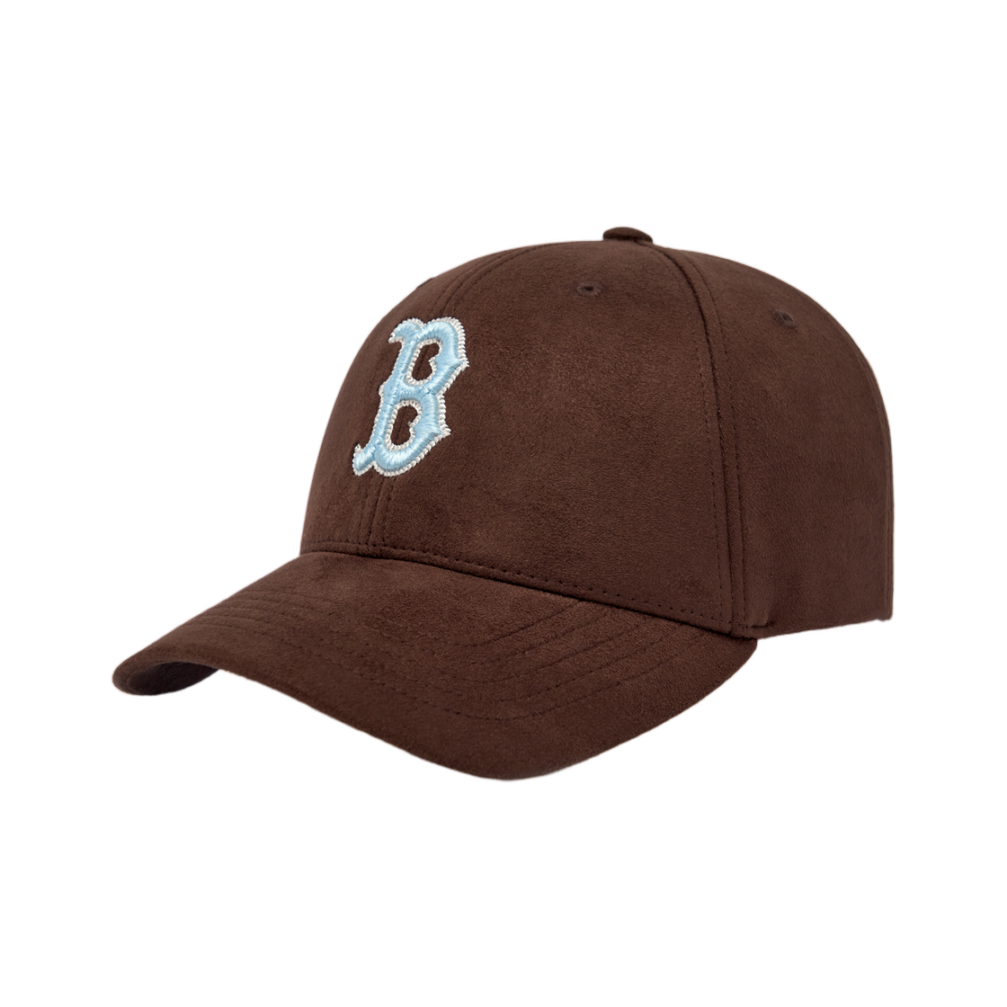 3ACPB2766-43BRD MLB Basic Color Suede Structured Ball Cap Boston Red Sox Brown