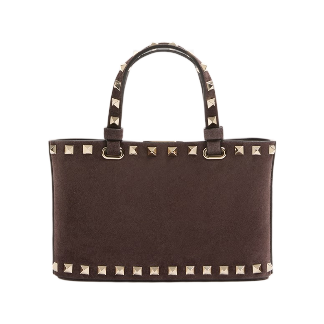 발렌티노 락스터드 미니 스웨이드 쇼핑백 에보니(Valentino Rockstud Mini Suede Shopping Bag Ebony) - 3