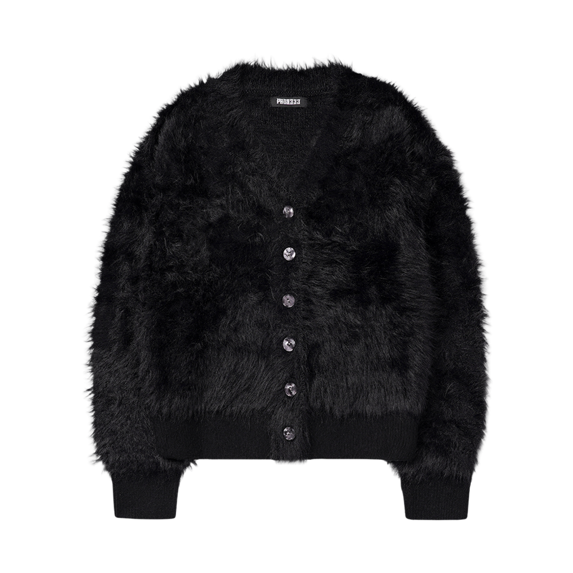 26FWWKN02BK PHOS333 W Short Hairy Cardigan Black