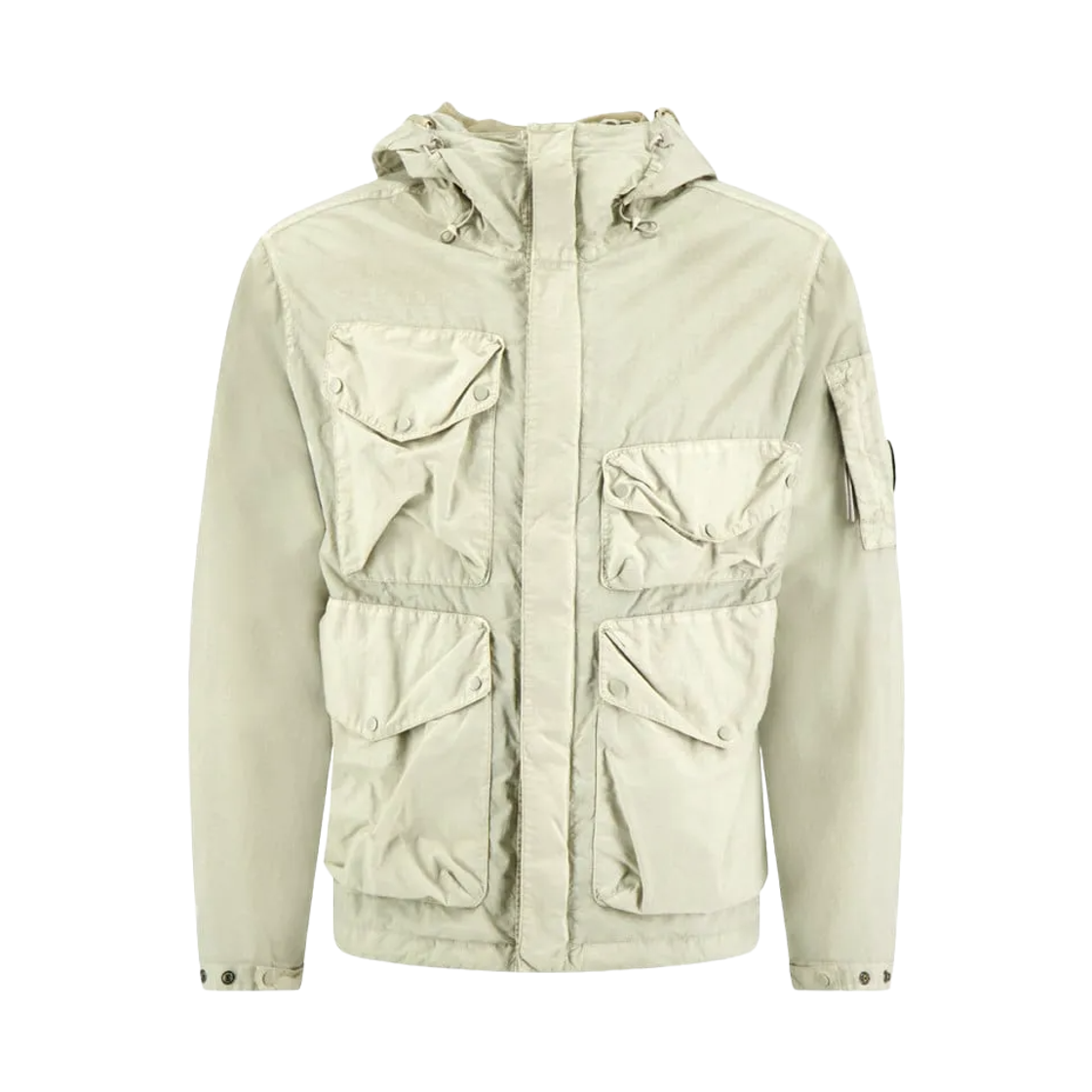 20CMOW013A005991G114 C.P. Company Flatt Nylon Goggle Jacket Frozen Dew White - 26SS