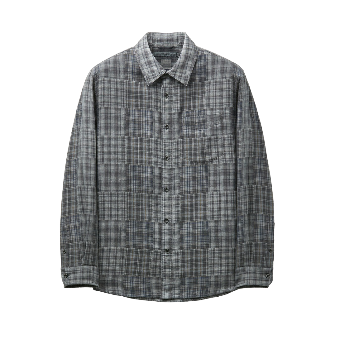 시리즈 루나다잉 패치워크 체크 셔츠 릴렉스웻 그레이(Series Luna-Dyed Patchwork Check Shirt Relax Sweat Gray)